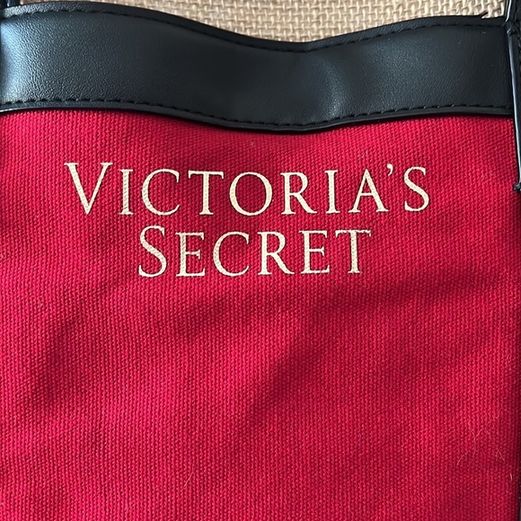 Victoria Secret Tote Bag Large Red Canvas Extra Getaway NWT $58. Victoria - Picture 3 of 10